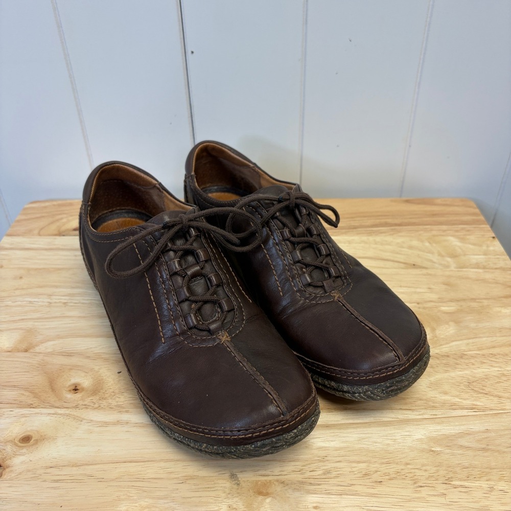 Clarks Artisan Academia Leather Oxford Shoes Women Size 10M Brown Comfy Earthy